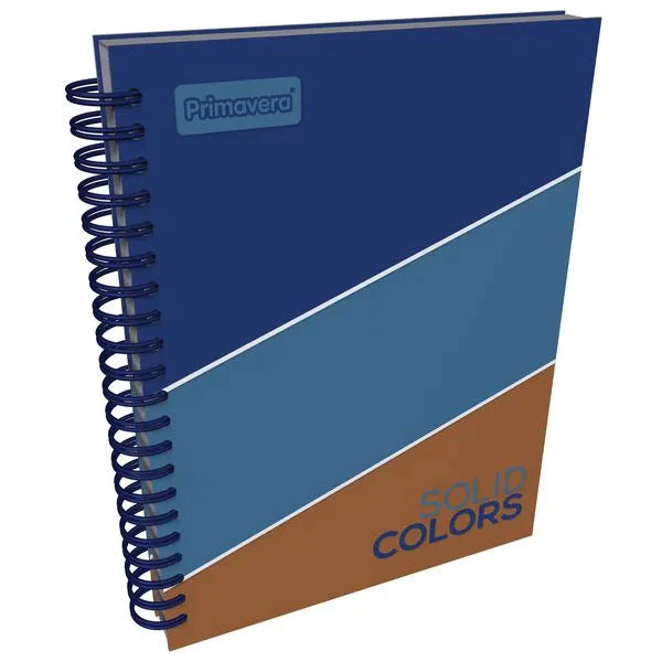 Agenda Argollada grande 5 MATERIAS UNISEX pasta dura SOLID COLORS AZUL OSCURO CUADRICULADO - Imagen 2