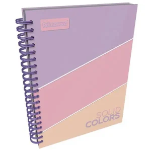 Agenda Argollada grande 5 MATERIAS FEMENINO pasta dura SOLID COLORS LILA CUADRICULADO