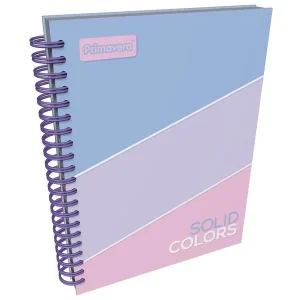 Agenda Argollada grande 5 MATERIAS FEMENINO pasta dura SOLID COLORS MORADO CLARO CUADRICULADO