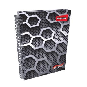 Agenda argollada pasta dura 5 MATERIAS MASCULINO pequeño SOLID COLOR METAL CUADRICULADO
