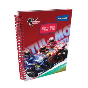 Agenda argollada pasta dura 5 MATERIAS MASCULINO pequeño SOLID COLOR MOTO GP CUADRICULADO