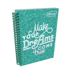 Agenda argollada pasta dura 5 MATERIAS FEMENINO pequeño TEXTURA ESCARCHADA AZUL CUADRICULADO